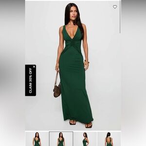 Princess Polly Emerald Backless Dress